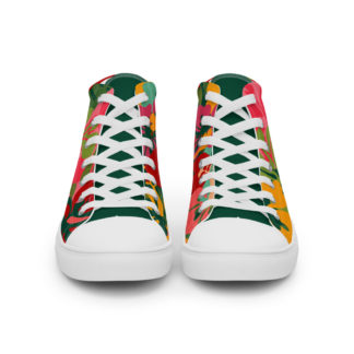 Hibiscus high top canvas shoes Men’s sizing